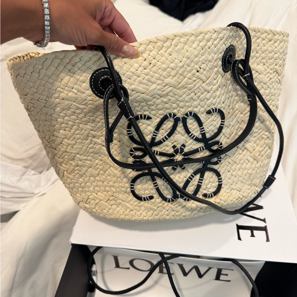 Loewe Black and Cream Woven Tote not authentic